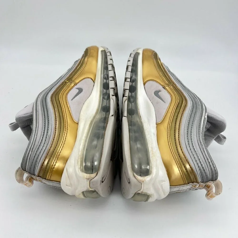 Nike Air Max 97 SE White Metallic Gold Women Running Shoes AQ4137-001 Size 8